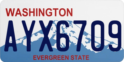 WA license plate AYX6709