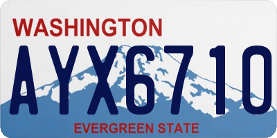 WA license plate AYX6710