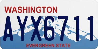 WA license plate AYX6711