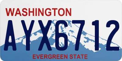 WA license plate AYX6712