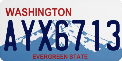 WA license plate AYX6713