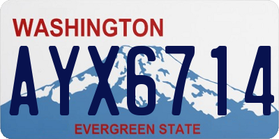 WA license plate AYX6714