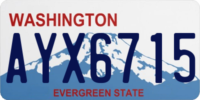 WA license plate AYX6715