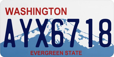 WA license plate AYX6718