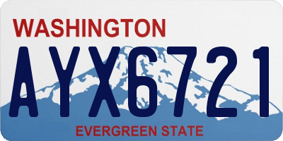 WA license plate AYX6721