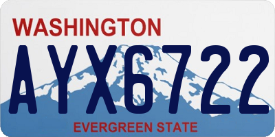 WA license plate AYX6722