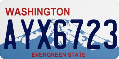 WA license plate AYX6723