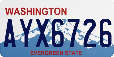 WA license plate AYX6726