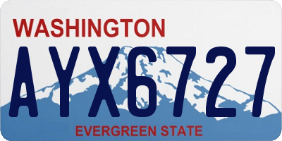 WA license plate AYX6727