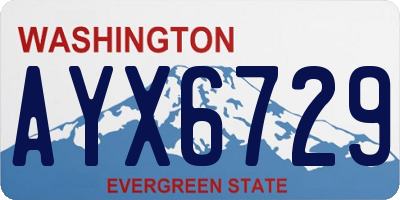 WA license plate AYX6729