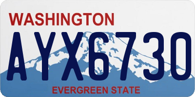 WA license plate AYX6730