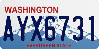 WA license plate AYX6731