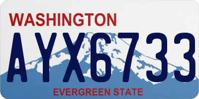 WA license plate AYX6733