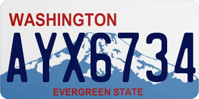 WA license plate AYX6734