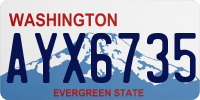 WA license plate AYX6735