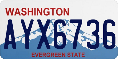 WA license plate AYX6736