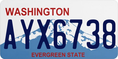 WA license plate AYX6738