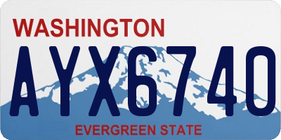 WA license plate AYX6740