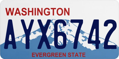 WA license plate AYX6742