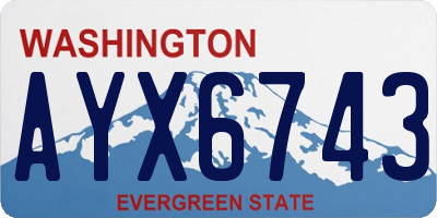 WA license plate AYX6743