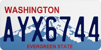 WA license plate AYX6744