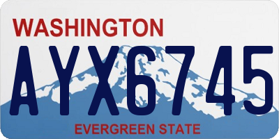 WA license plate AYX6745