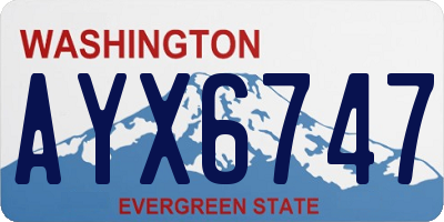 WA license plate AYX6747