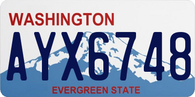 WA license plate AYX6748