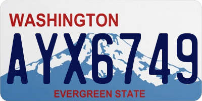 WA license plate AYX6749