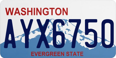 WA license plate AYX6750