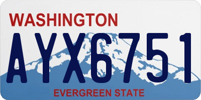 WA license plate AYX6751