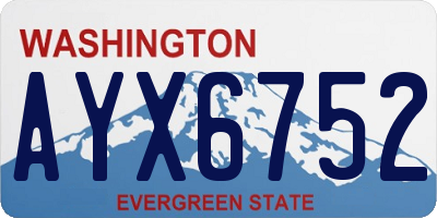 WA license plate AYX6752