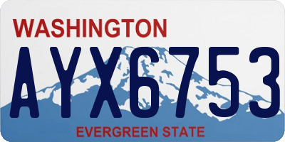 WA license plate AYX6753