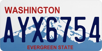 WA license plate AYX6754