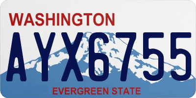 WA license plate AYX6755