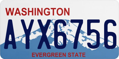 WA license plate AYX6756