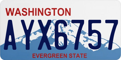 WA license plate AYX6757