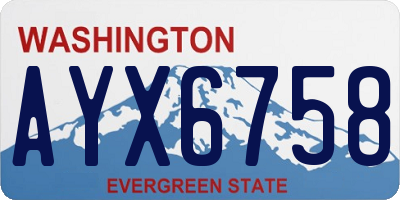 WA license plate AYX6758