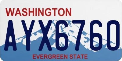 WA license plate AYX6760