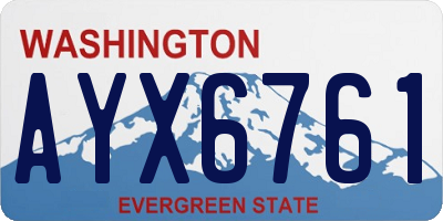 WA license plate AYX6761