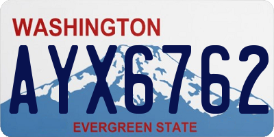 WA license plate AYX6762