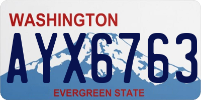 WA license plate AYX6763