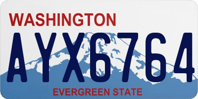 WA license plate AYX6764