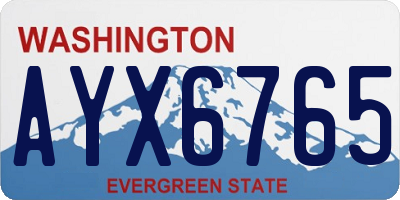 WA license plate AYX6765