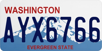 WA license plate AYX6766