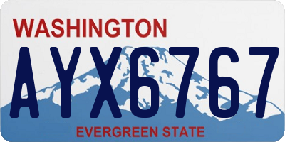 WA license plate AYX6767