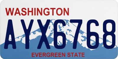 WA license plate AYX6768