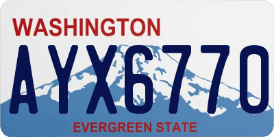 WA license plate AYX6770