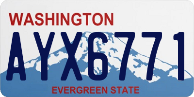 WA license plate AYX6771