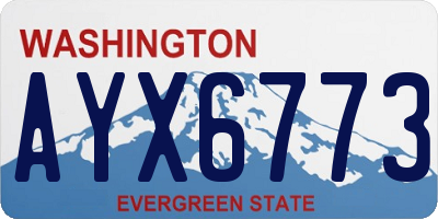 WA license plate AYX6773